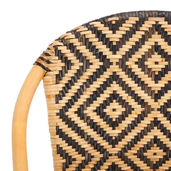 Callidora Rattan Dining Chair in Natural with Bold Black Pattern - The Mayfair Hall