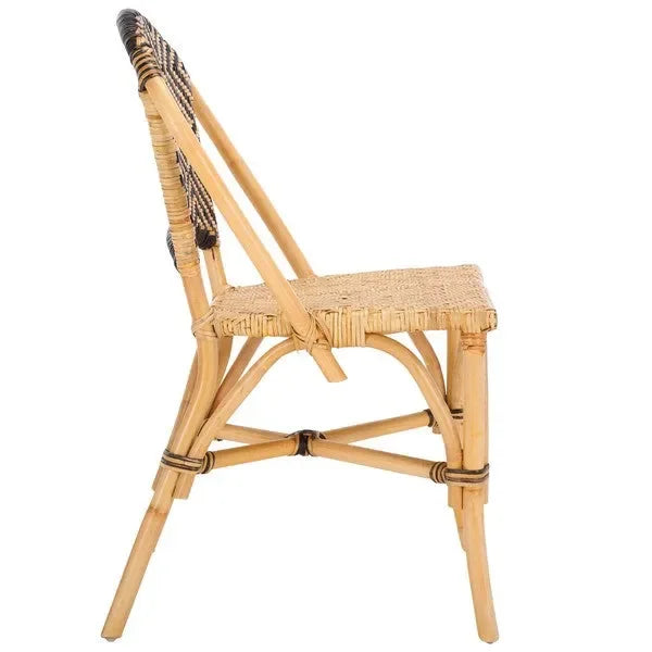 Callidora Rattan Dining Chair in Natural with Bold Black Pattern - The Mayfair Hall