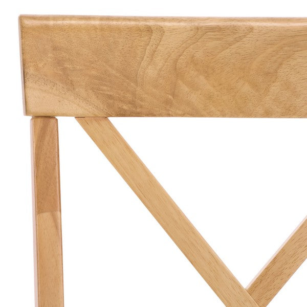 Ksenia Wooden Side Chair in Light Oak with an X-back