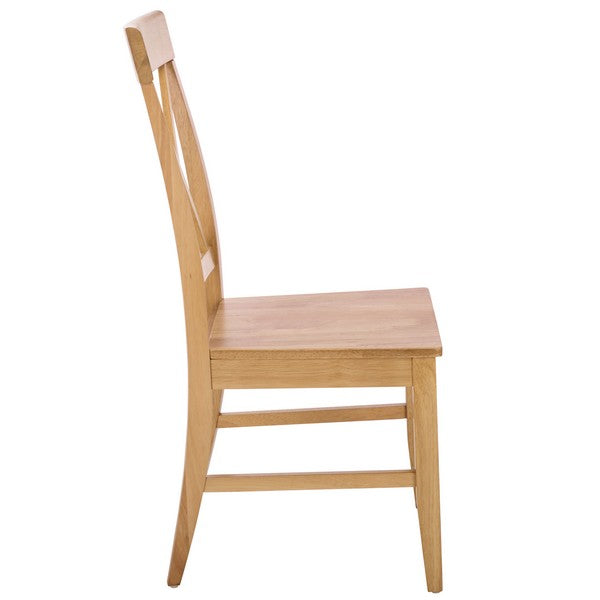 Ksenia Wooden Side Chair in Light Oak with an X-back