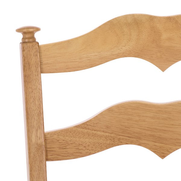 Rasia Wooden Side Chair in Light Oak with Ladder Back