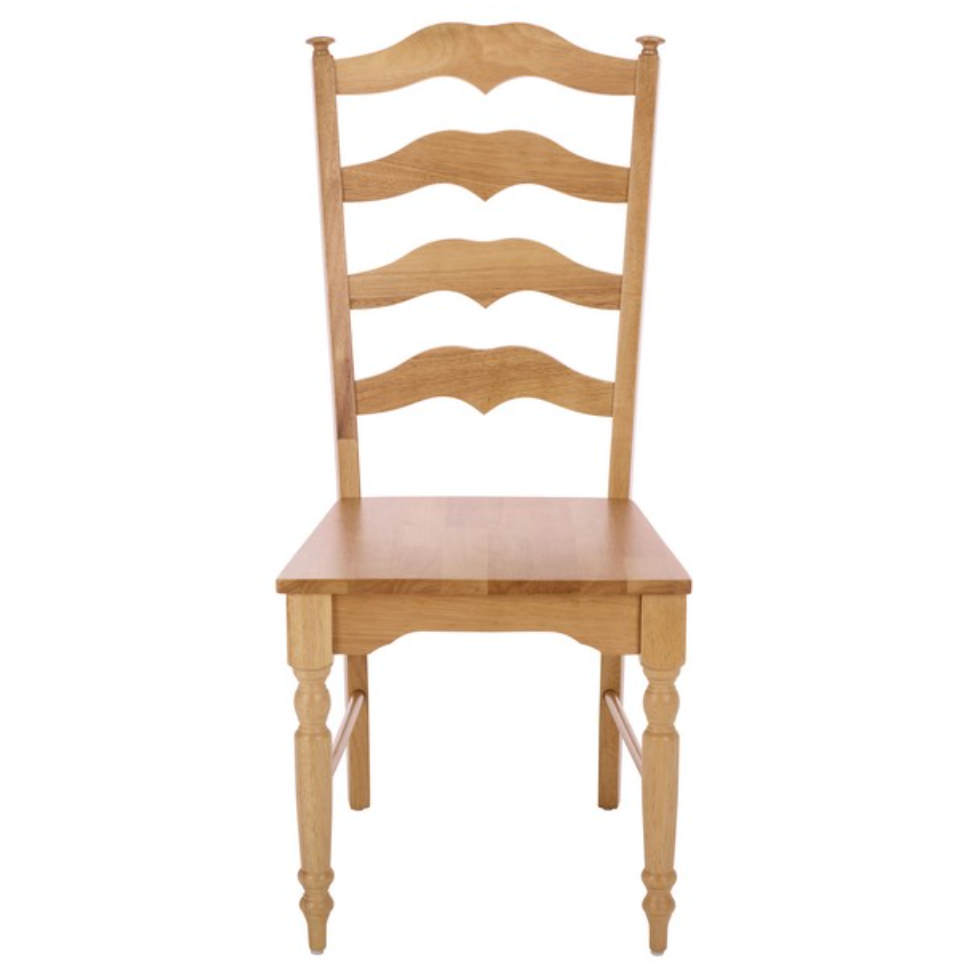 Rasia Wooden Side Chair in Light Oak with Ladder Back