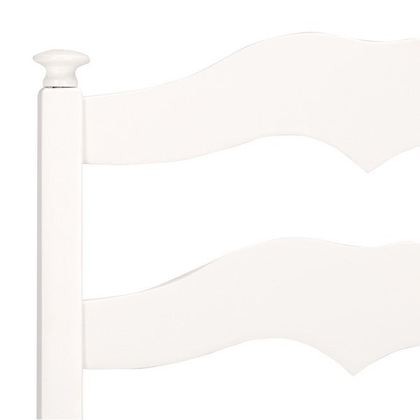 Rasia Wooden Side Chair in White with Ladder Back