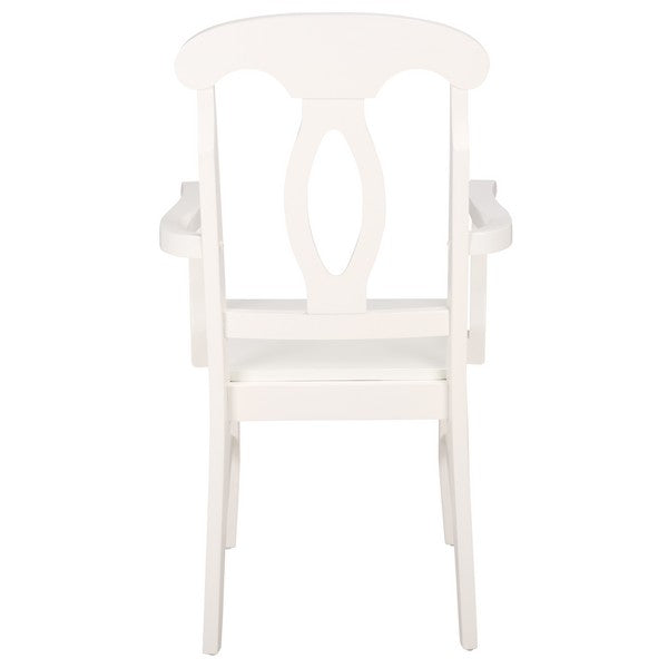 Hannelore Wooden Arm Chair in White
