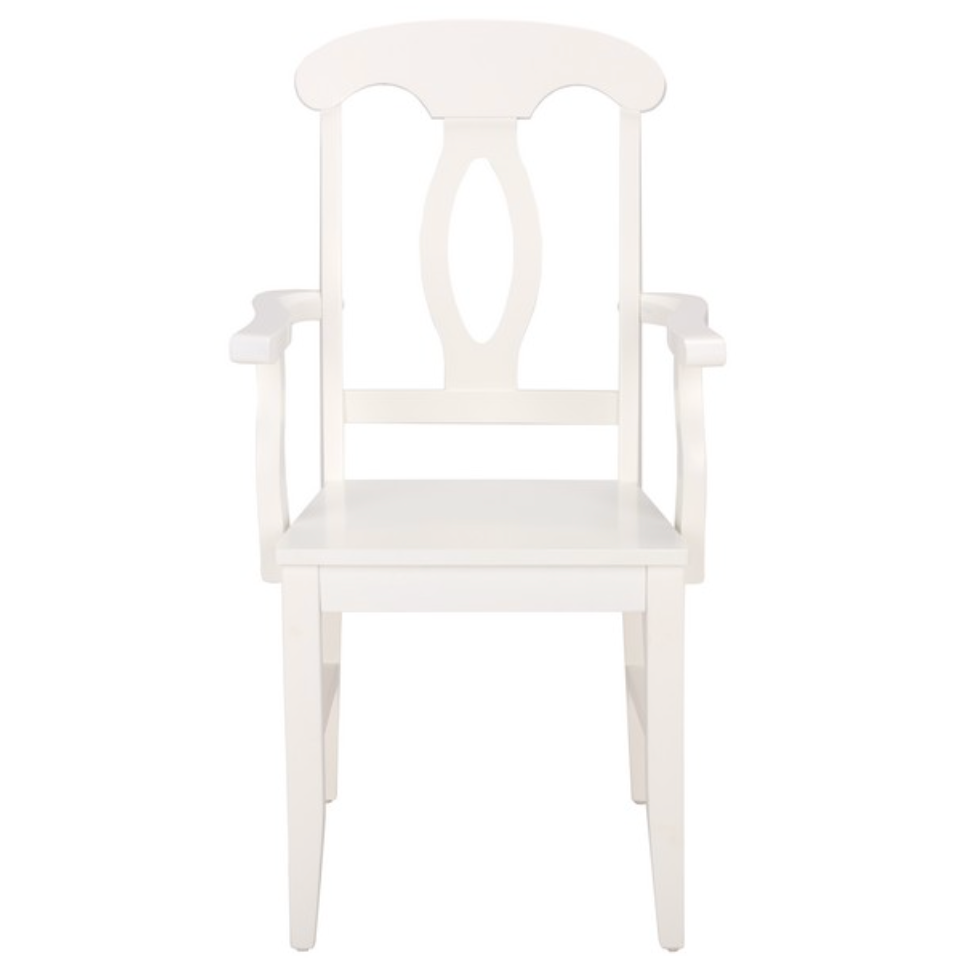Hannelore Wooden Arm Chair in White