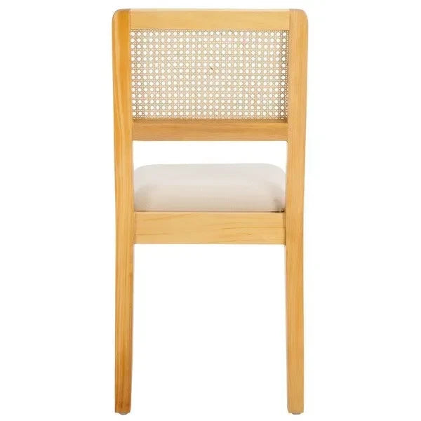 Suzetta Rattan Dining Chair in Natural/White with Cushion - The Mayfair Hall