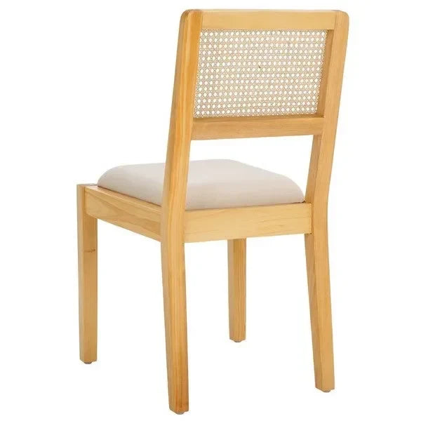 Suzetta Rattan Dining Chair in Natural/White with Cushion - The Mayfair Hall