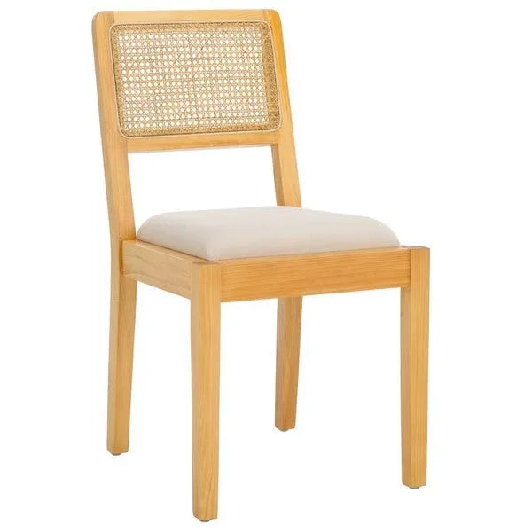 Suzetta Rattan Dining Chair in Natural/White with Cushion - The Mayfair Hall