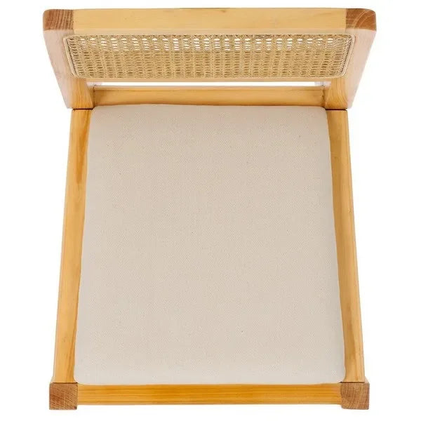 Suzetta Rattan Dining Chair in Natural/White with Cushion - The Mayfair Hall