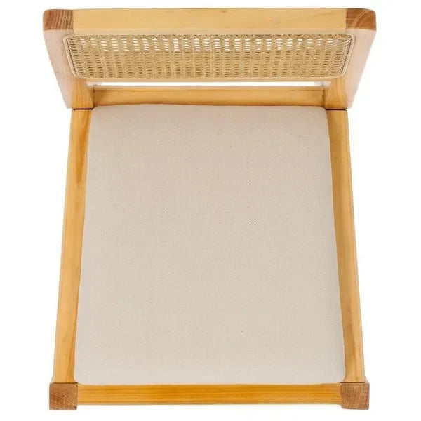 Suzetta Rattan Dining Chair in Natural/White with Cushion - The Mayfair Hall