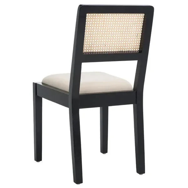 Suzetta Rattan Dining Chair in Black/White with Cushion - The Mayfair Hall