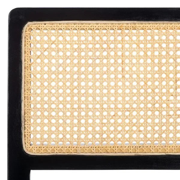 Suzetta Rattan Dining Chair in Black/White with Cushion - The Mayfair Hall