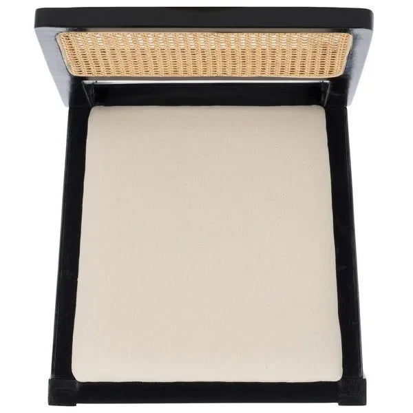 Suzetta Rattan Dining Chair in Black/White with Cushion - The Mayfair Hall