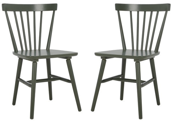 Winona Wood Spindle Back Dining Chair in Dusty Green (Set of 2)