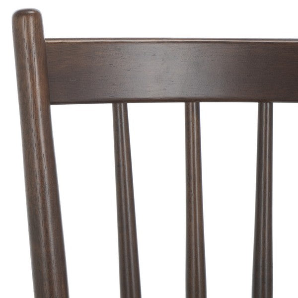 Andreas Wood Spindle Back Dining Chair in Dark Walnut (Set of 2)