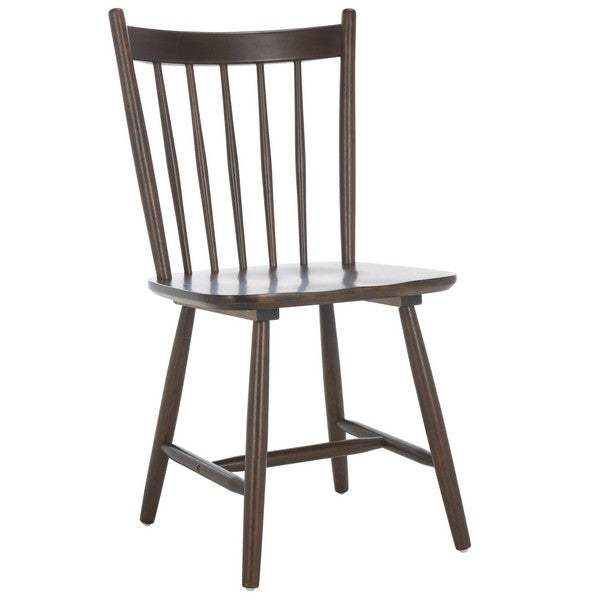 Andreas Wood Spindle Back Dining Chair in Dark Walnut (Set of 2)