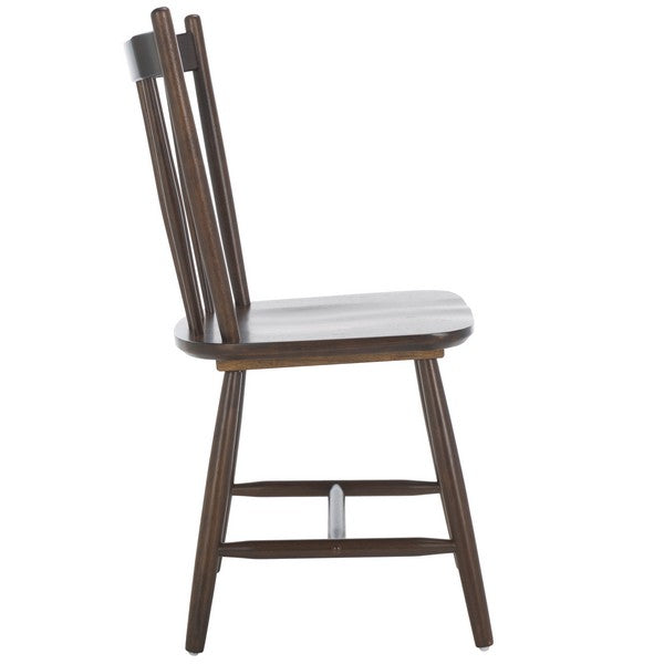 Andreas Wood Spindle Back Dining Chair in Dark Walnut (Set of 2)