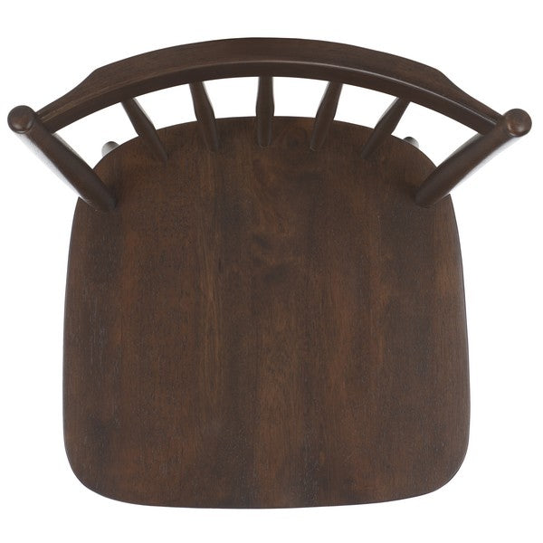 Andreas Wood Spindle Back Dining Chair in Dark Walnut (Set of 2)