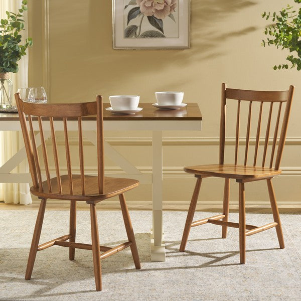 Andreas Wood Spindle Dining Chair in Honey (Set of 2)
