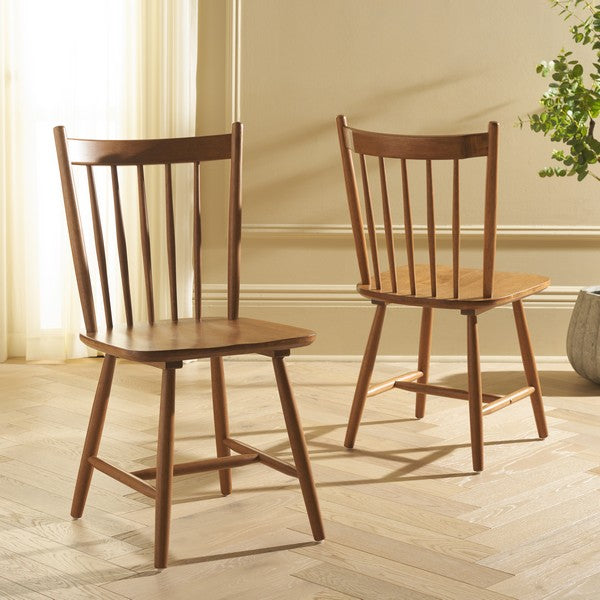 Andreas Wood Spindle Back Dining Chair in Honey (Set of 2)