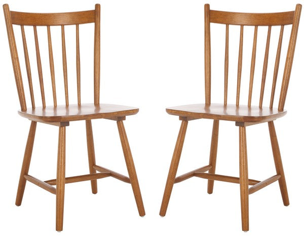 Andreas Wood Spindle Back Dining Chair in Honey (Set of 2)