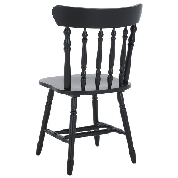 Coralyn Spindle Back Dining Chairs in Matte Black (Set of 2)