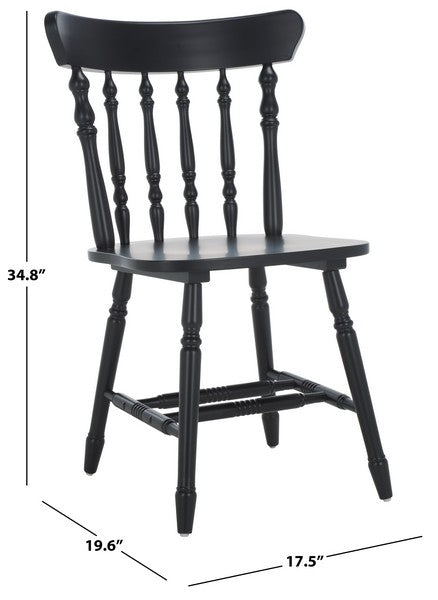 Coralyn Spindle Back Dining Chairs in Matte Black (Set of 2)
