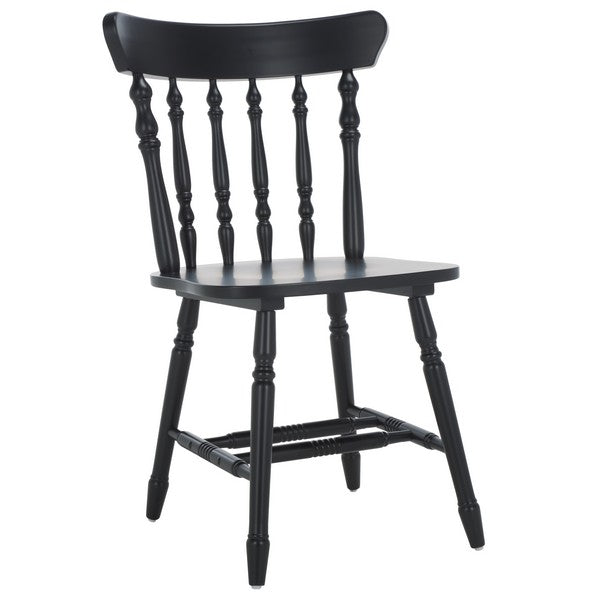 Coralyn Spindle Back Dining Chairs in Matte Black (Set of 2)