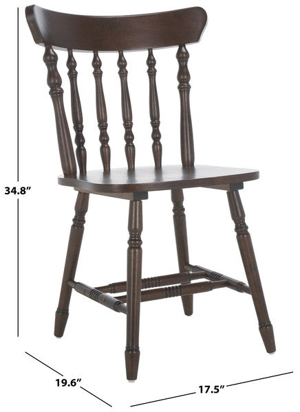 Coralyn Spindle Back Dining Chairs in Dark Walnut (Set of 2)