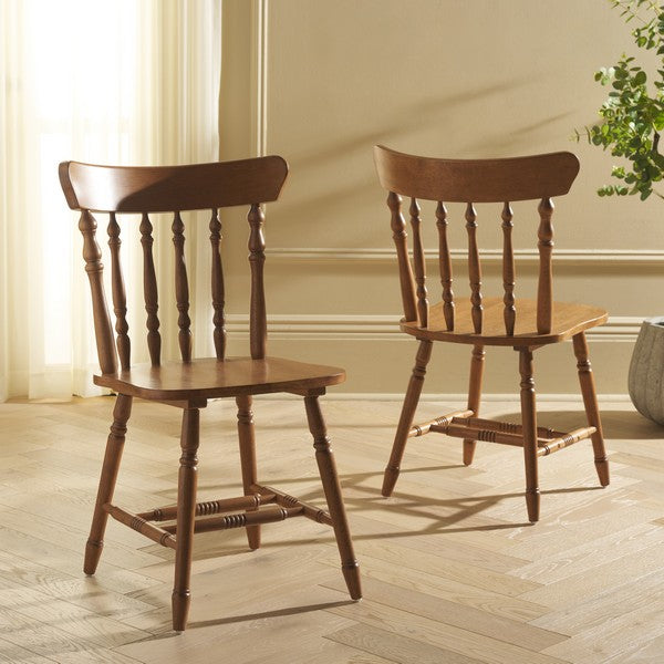 Coralyn Spindle Back Dining Chairs in Honey (Set of 2)
