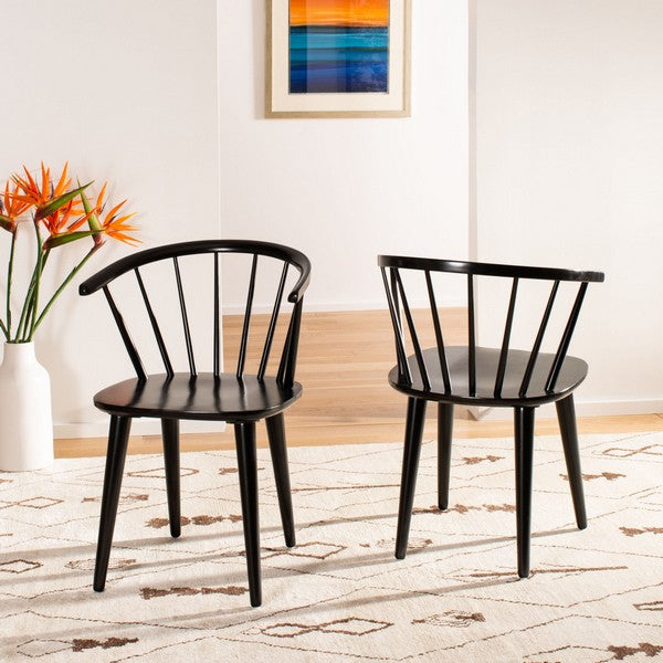 Mandalyn Wood Dining Chairs in Black (Set of 2)
