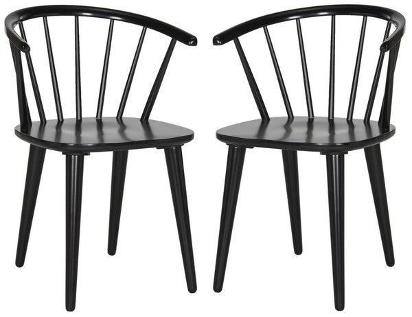 Mandalyn Wood Dining Chairs in Black (Set of 2)