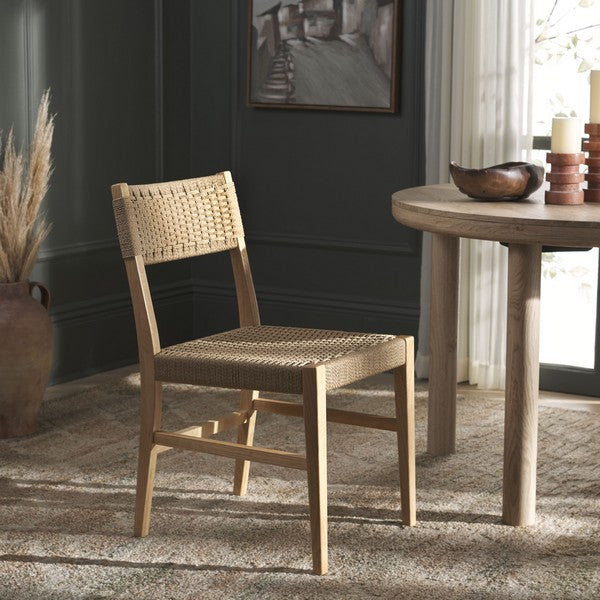 Dutton Wood Dining Chair in Natural with Woven Paper Cord Seat