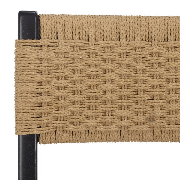 Dutton Wood Dining Chair in Black and Natural with Woven Paper Cord Seat