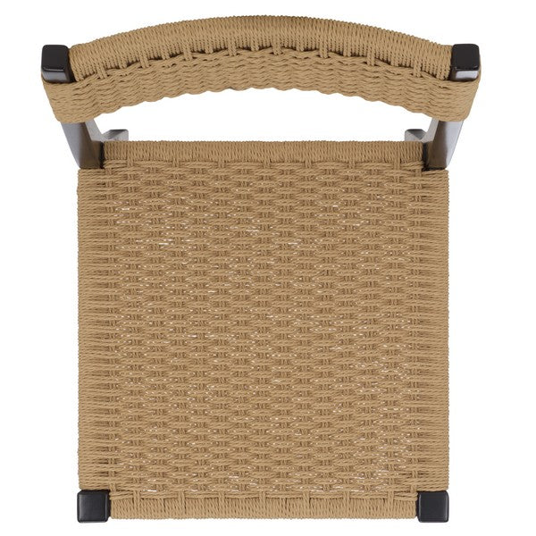 Dutton Wood Dining Chair in Black and Natural with Woven Paper Cord Seat