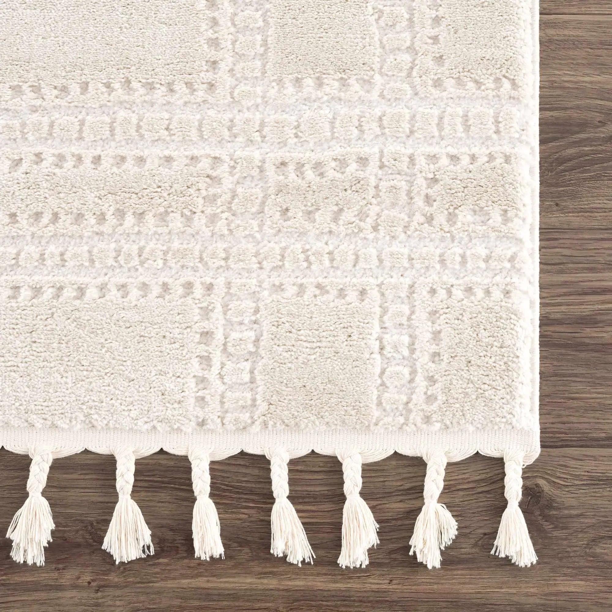 Ryuu Ivory Carved Area Rug - The Mayfair Hall