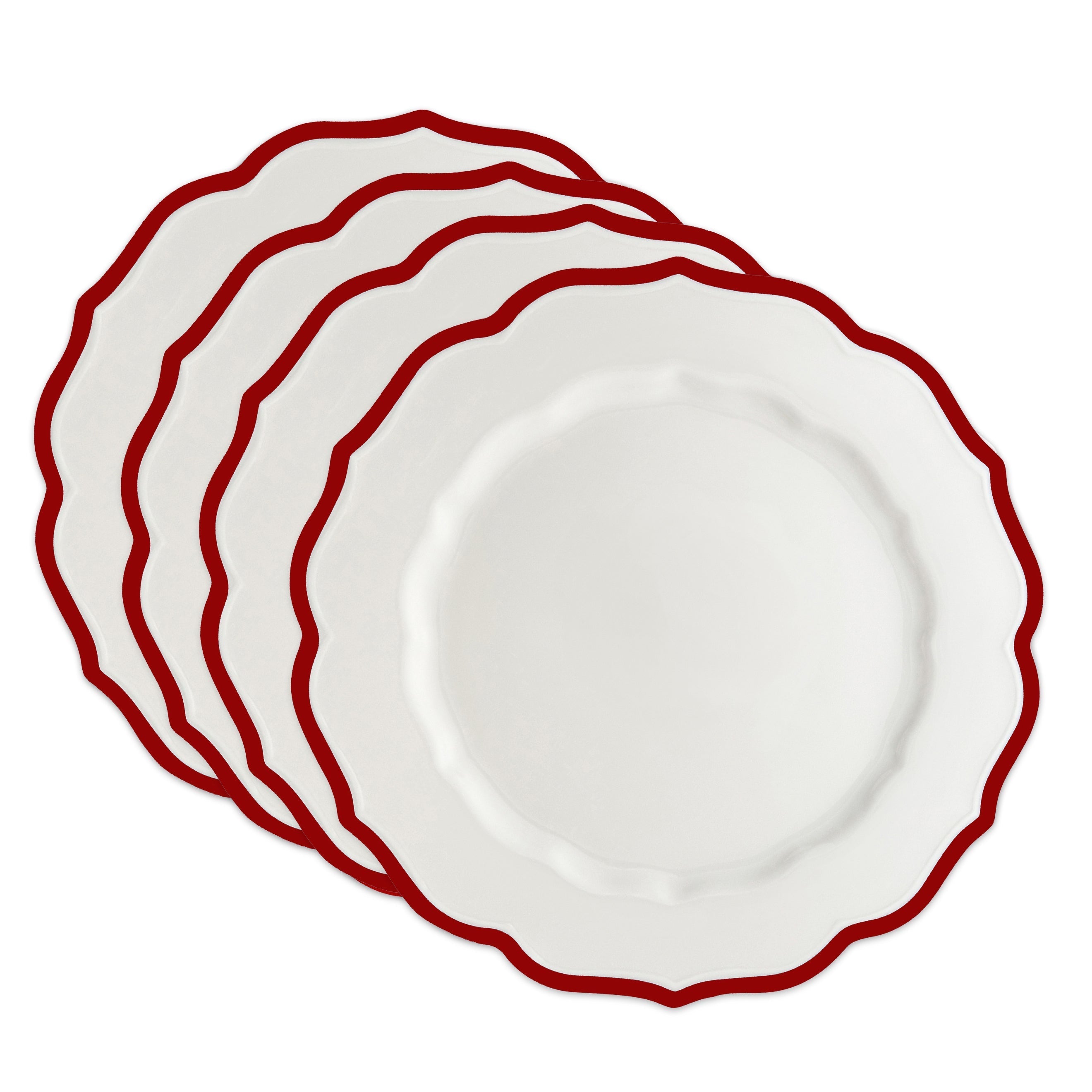 Stella Scalloped Crimson Dinner Plate