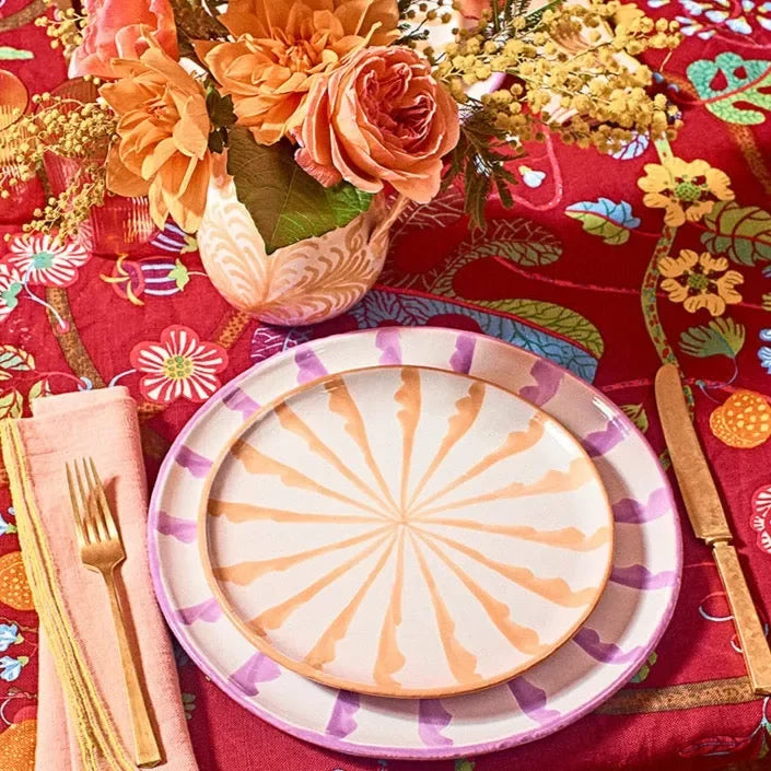 Dinner plate with candy cane stripes - The Mayfair Hall