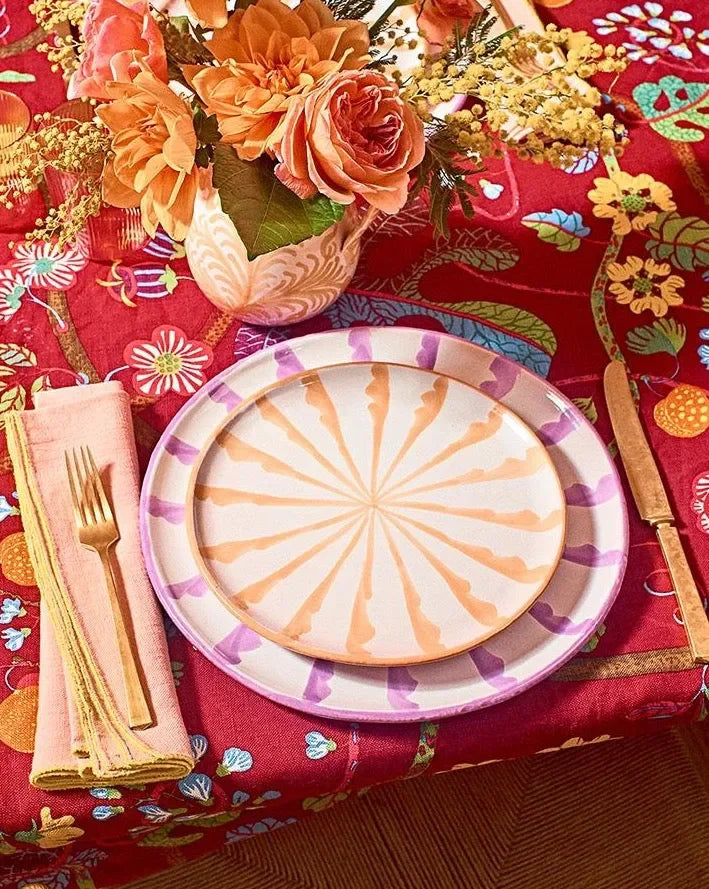Salad plate with candy cane stripes - The Mayfair Hall