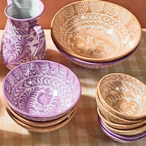 Large bowl with hand painted designs - The Mayfair Hall