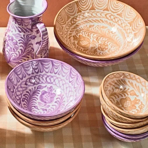 Large bowl with hand painted designs - The Mayfair Hall