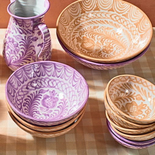 Large bowl with hand painted designs