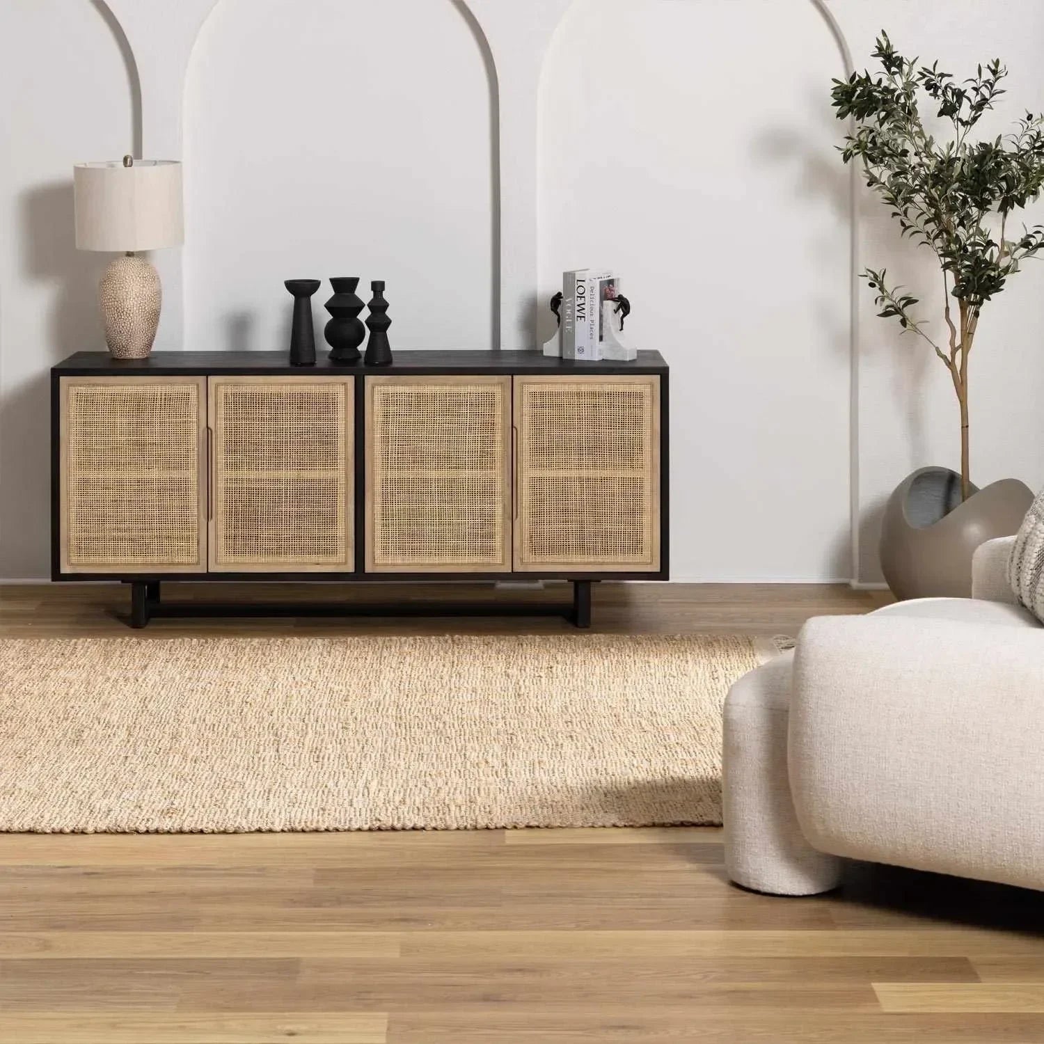 Lonut Lite Checkered Jute Rug - The Mayfair Hall