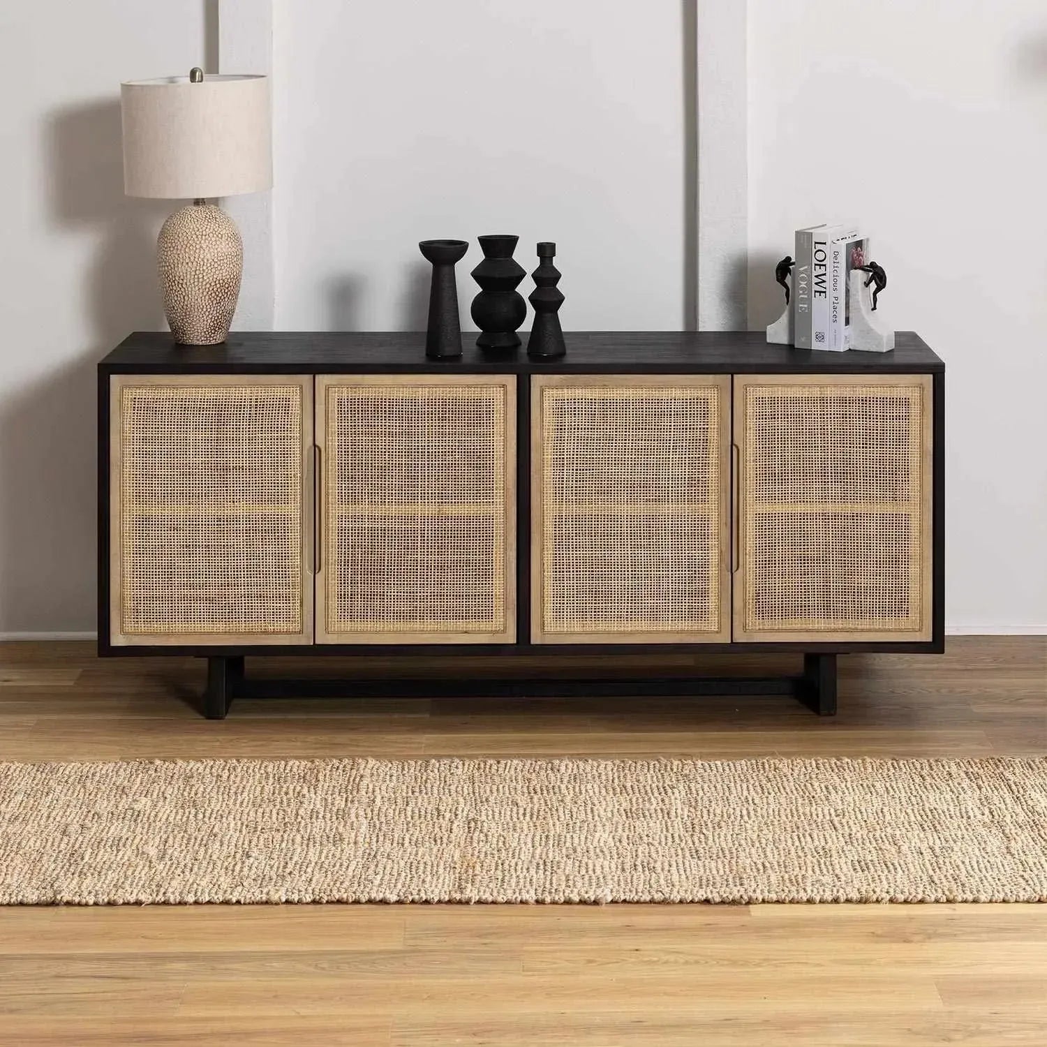 Lonut Lite Checkered Jute Rug - The Mayfair Hall