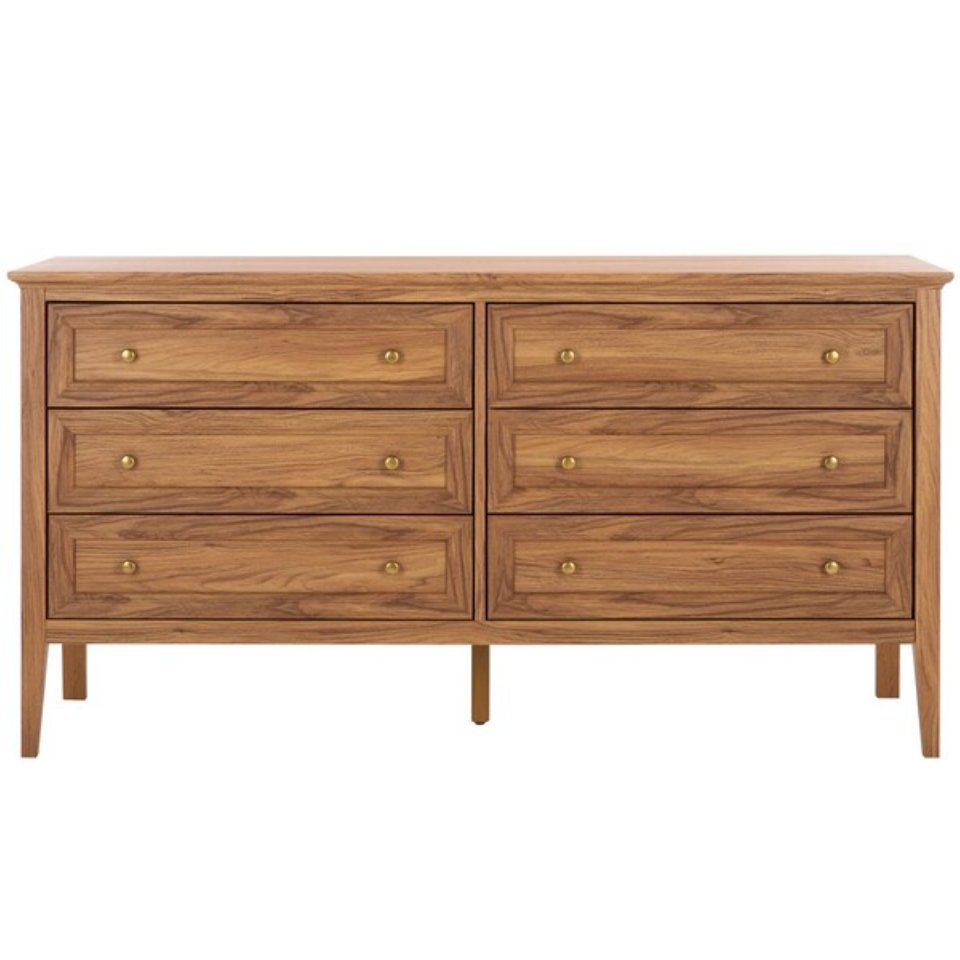 Sondra 6 Drawer Dresser in Oak