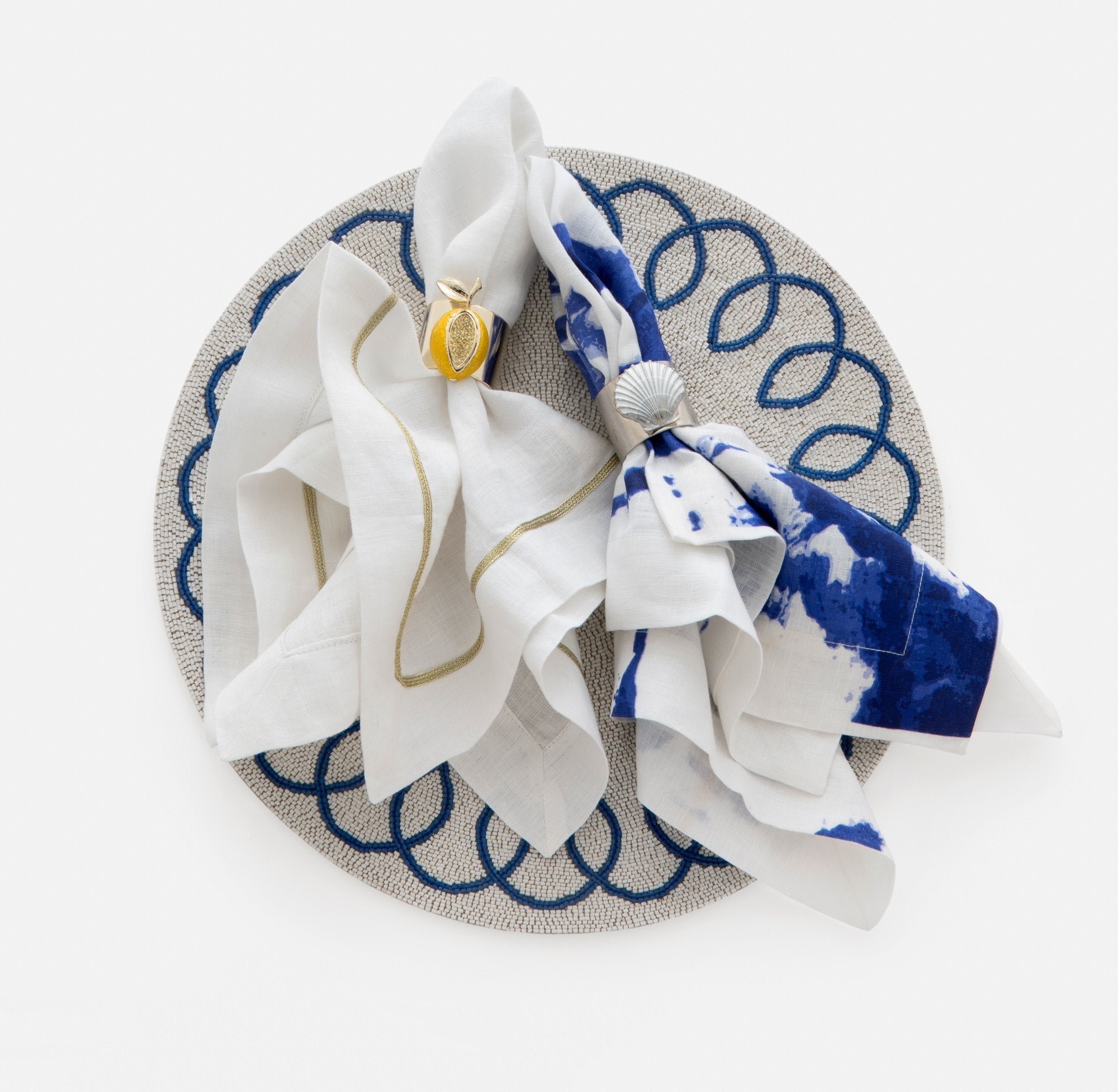 Lemon napkin rings, set of two