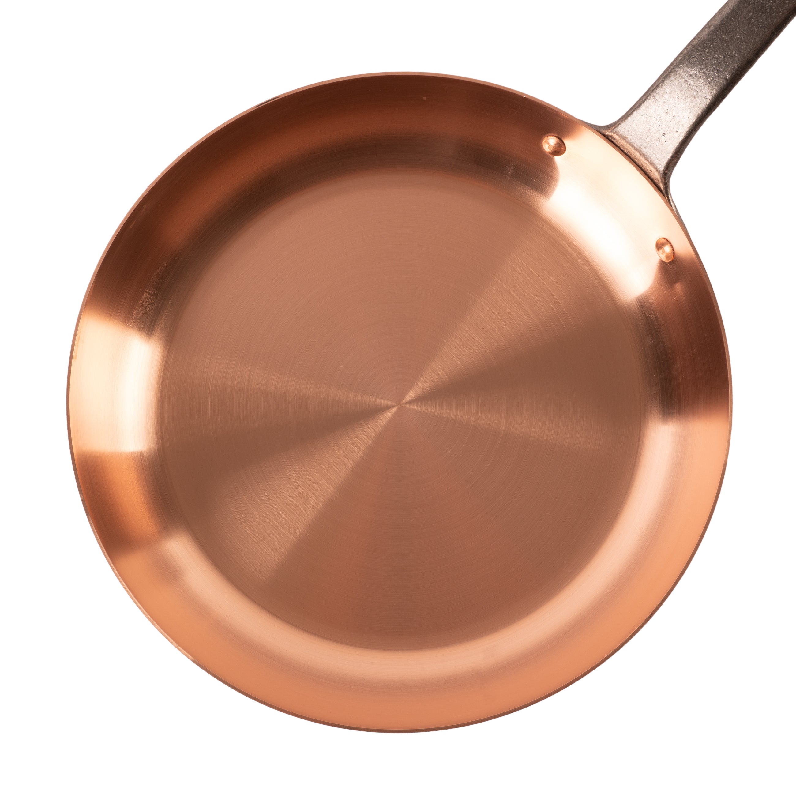 Pure copper frying pan without coating, Ø 11 in
