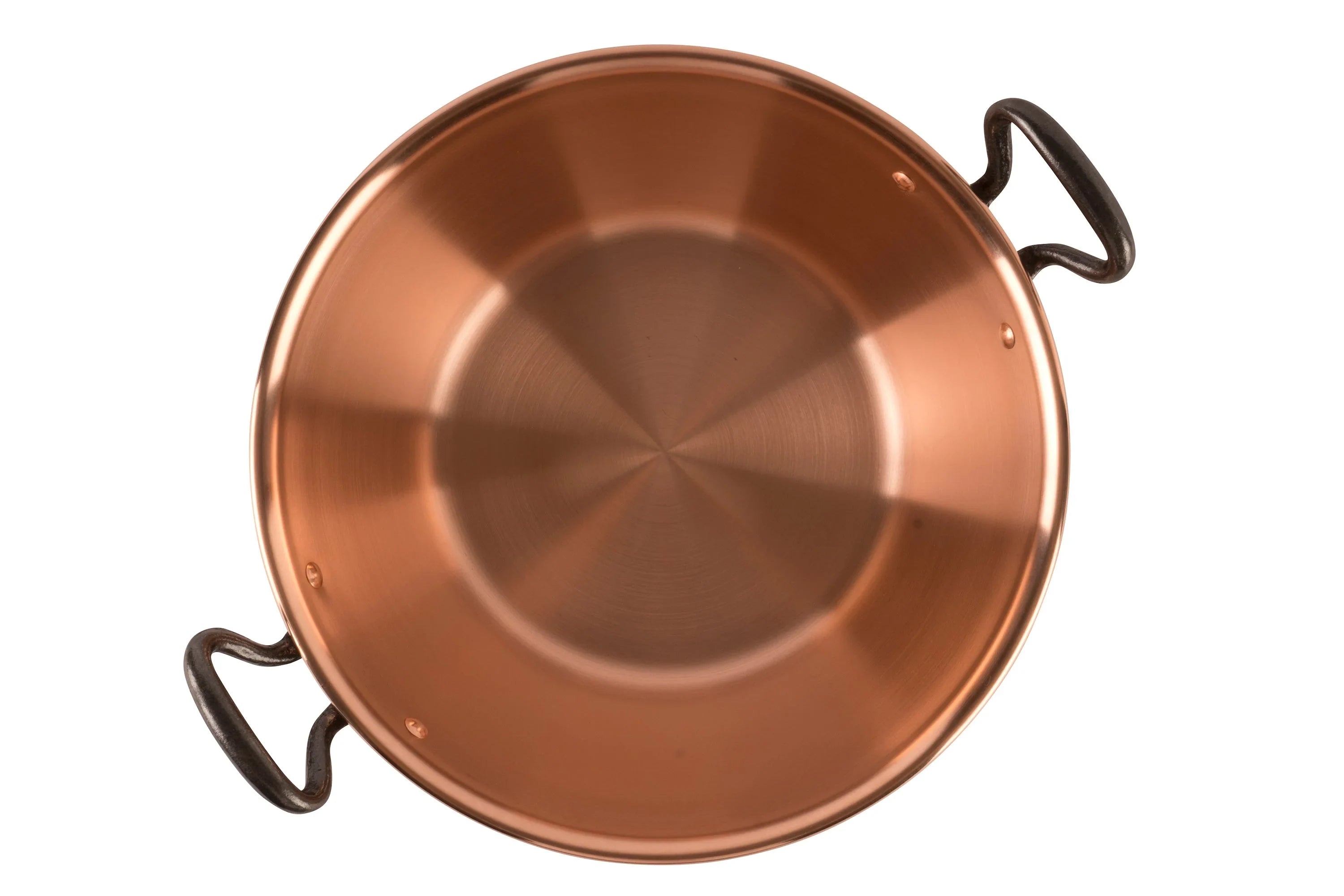 Copper jam pot with cast iron handles, 3.1 qt