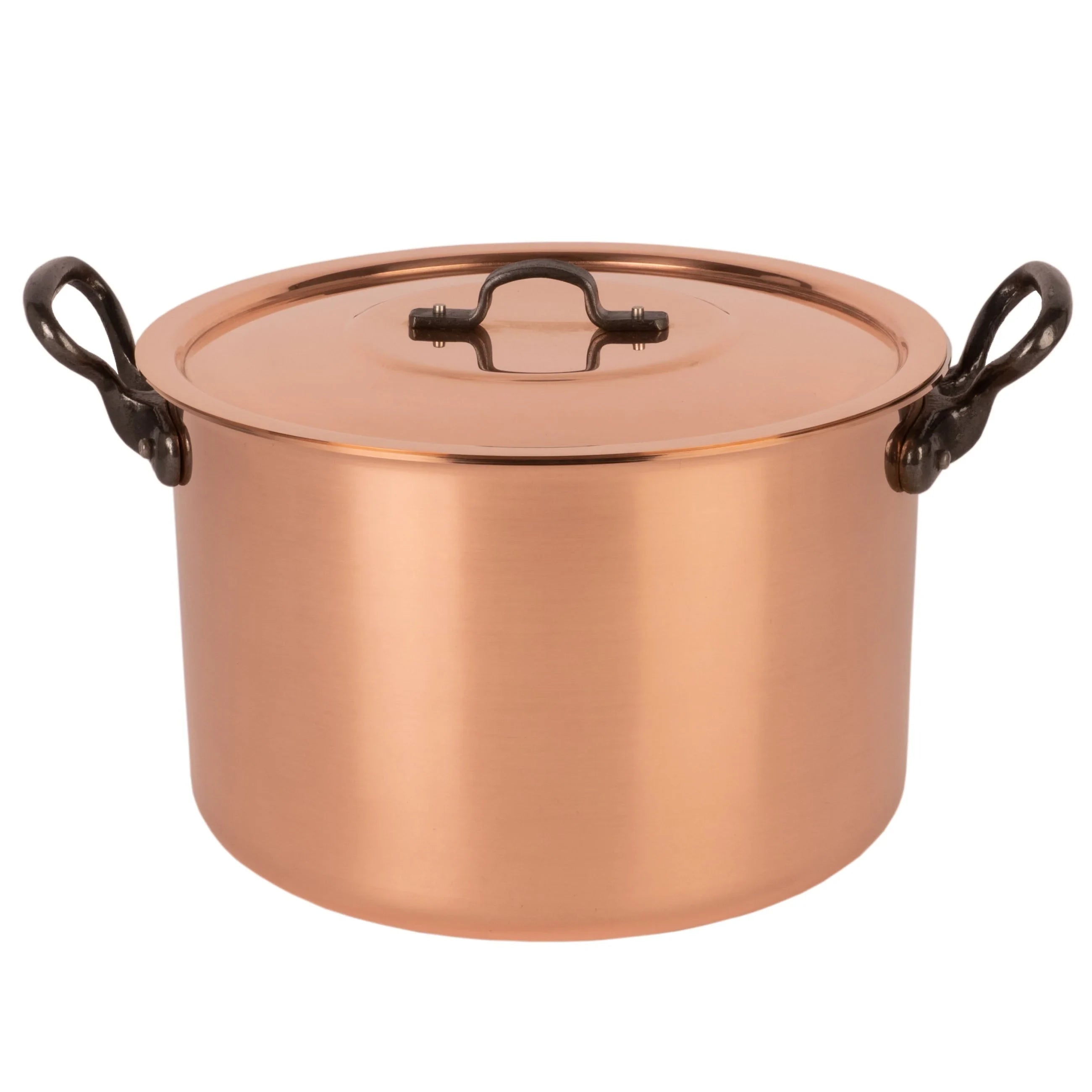 Tinned copper soup pot with higher walls, 6.3 qt