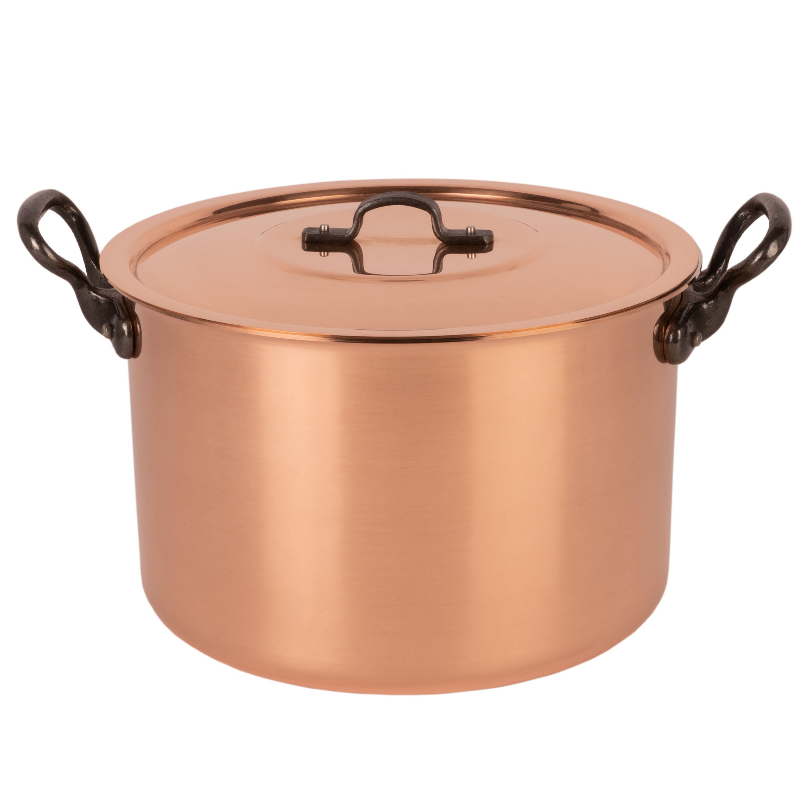 Tinned copper soup pot with higher walls, 6.3 qt